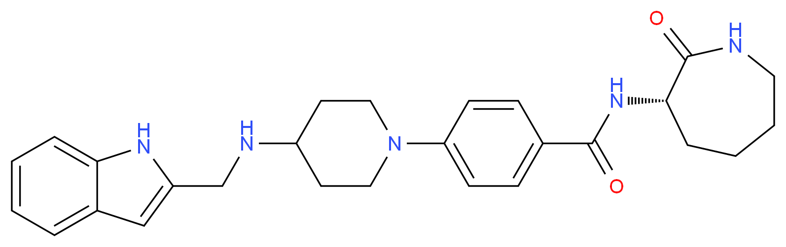 4-{4-[(1H-indol-2-ylmethyl)amino]-1-piperidinyl}-N-[(3S)-2-oxo-3-azepanyl]benzamide_Molecular_structure_CAS_)