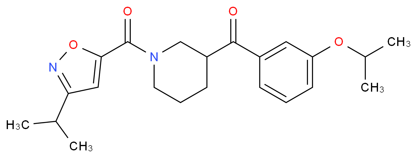 (3-isopropoxyphenyl){1-[(3-isopropyl-5-isoxazolyl)carbonyl]-3-piperidinyl}methanone_Molecular_structure_CAS_)