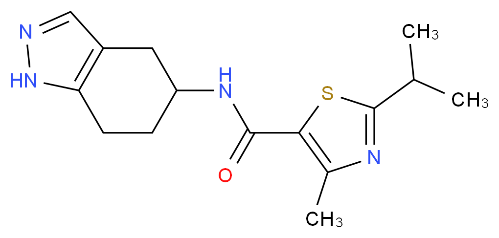 2-isopropyl-4-methyl-N-(4,5,6,7-tetrahydro-1H-indazol-5-yl)-1,3-thiazole-5-carboxamide_Molecular_structure_CAS_)