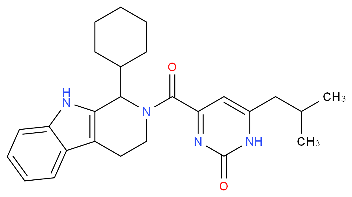 4-[(1-cyclohexyl-1,3,4,9-tetrahydro-2H-beta-carbolin-2-yl)carbonyl]-6-isobutyl-2(1H)-pyrimidinone_Molecular_structure_CAS_)