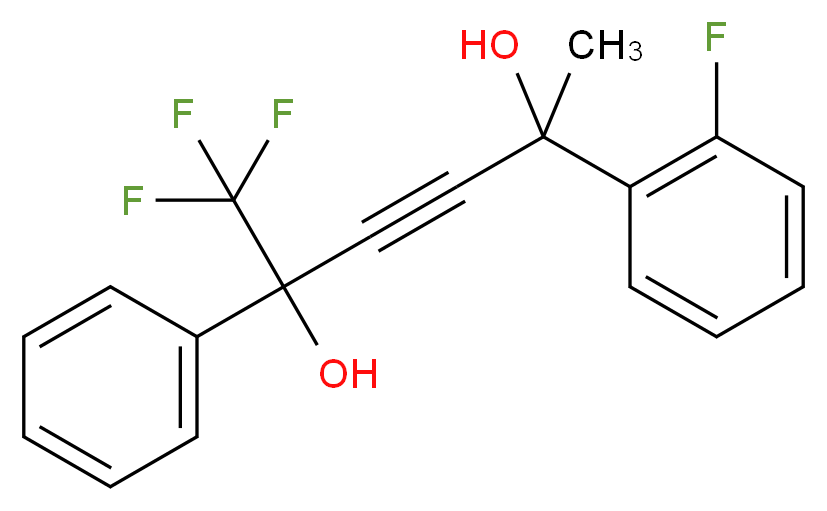 2-(2-Fluorophenyl)-5-phenyl-6,6,6-trifluorohex-3-yne-2,5-diol_Molecular_structure_CAS_)
