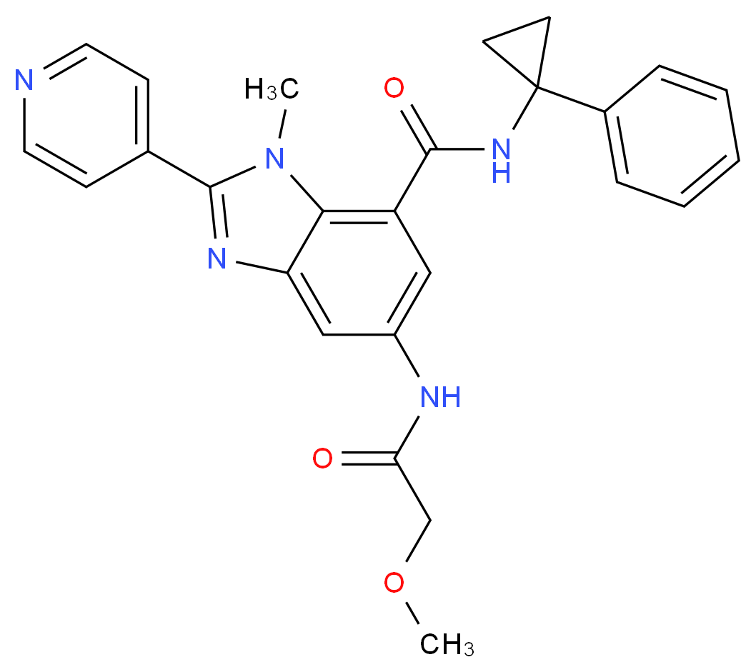 5-[(methoxyacetyl)amino]-1-methyl-N-(1-phenylcyclopropyl)-2-(4-pyridinyl)-1H-benzimidazole-7-carboxamide_Molecular_structure_CAS_)