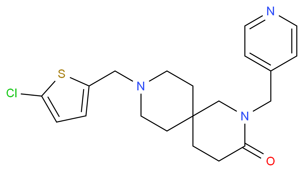 9-[(5-chloro-2-thienyl)methyl]-2-(pyridin-4-ylmethyl)-2,9-diazaspiro[5.5]undecan-3-one_Molecular_structure_CAS_)
