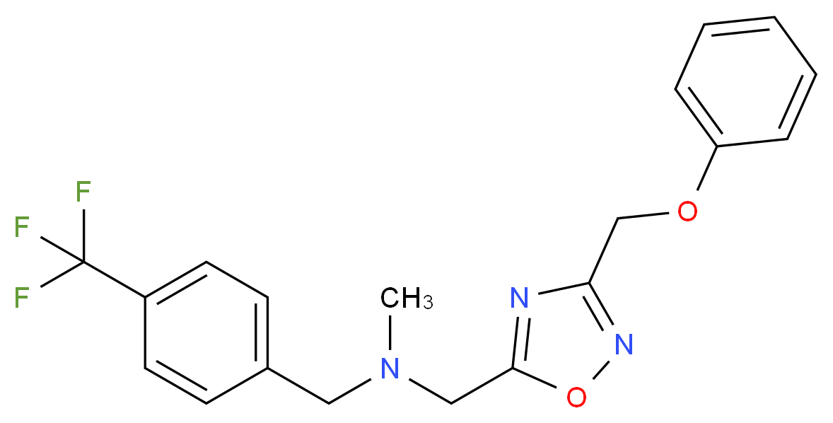 N-methyl-1-[3-(phenoxymethyl)-1,2,4-oxadiazol-5-yl]-N-[4-(trifluoromethyl)benzyl]methanamine_Molecular_structure_CAS_)