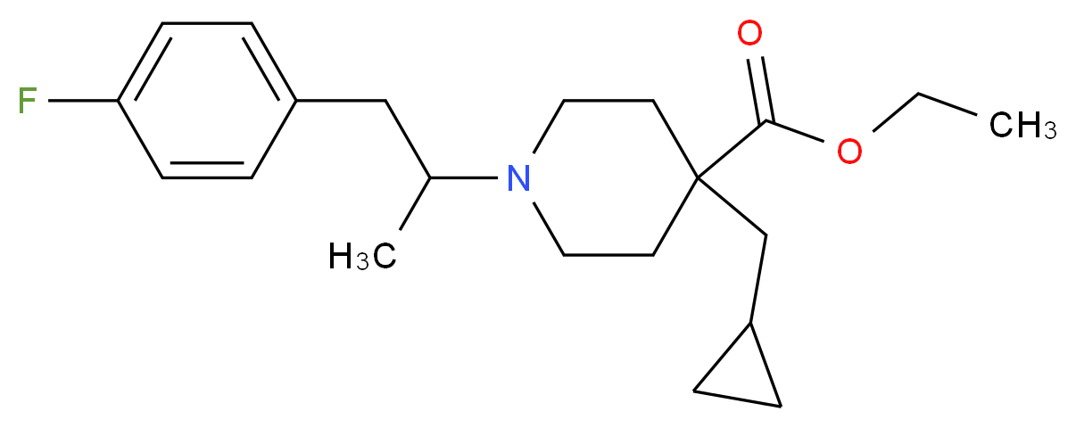 ethyl 4-(cyclopropylmethyl)-1-[2-(4-fluorophenyl)-1-methylethyl]-4-piperidinecarboxylate_Molecular_structure_CAS_)