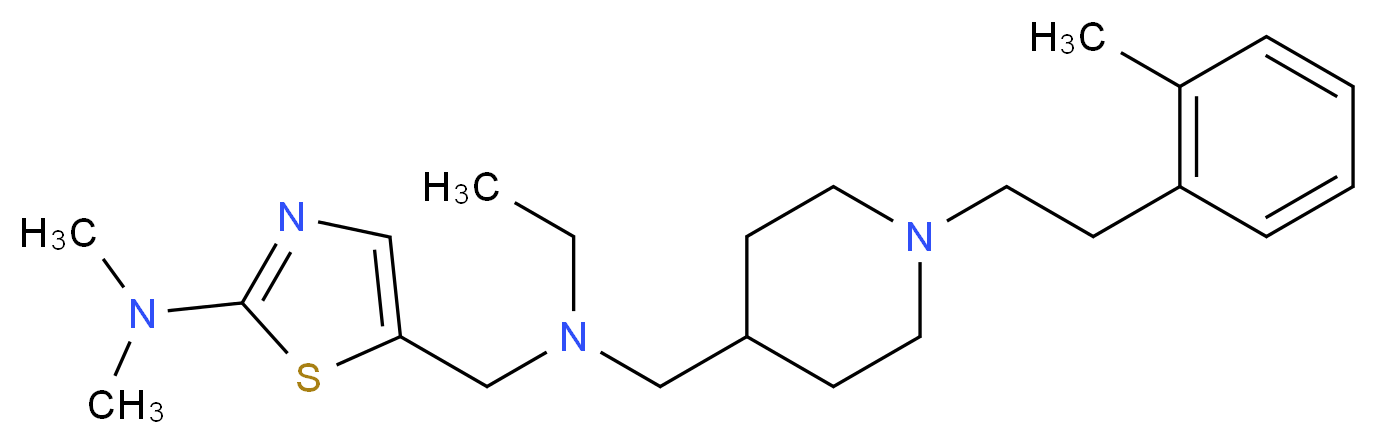 5-{[ethyl({1-[2-(2-methylphenyl)ethyl]-4-piperidinyl}methyl)amino]methyl}-N,N-dimethyl-1,3-thiazol-2-amine_Molecular_structure_CAS_)