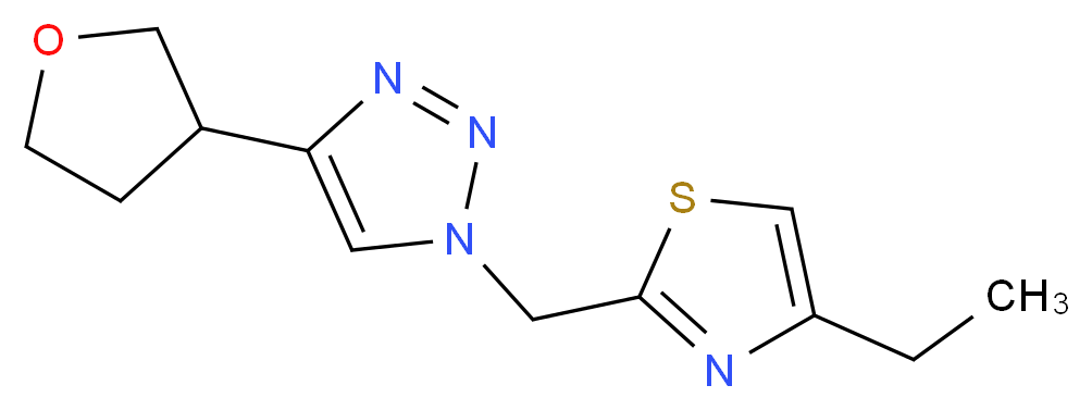 1-[(4-ethyl-1,3-thiazol-2-yl)methyl]-4-(tetrahydrofuran-3-yl)-1H-1,2,3-triazole_Molecular_structure_CAS_)
