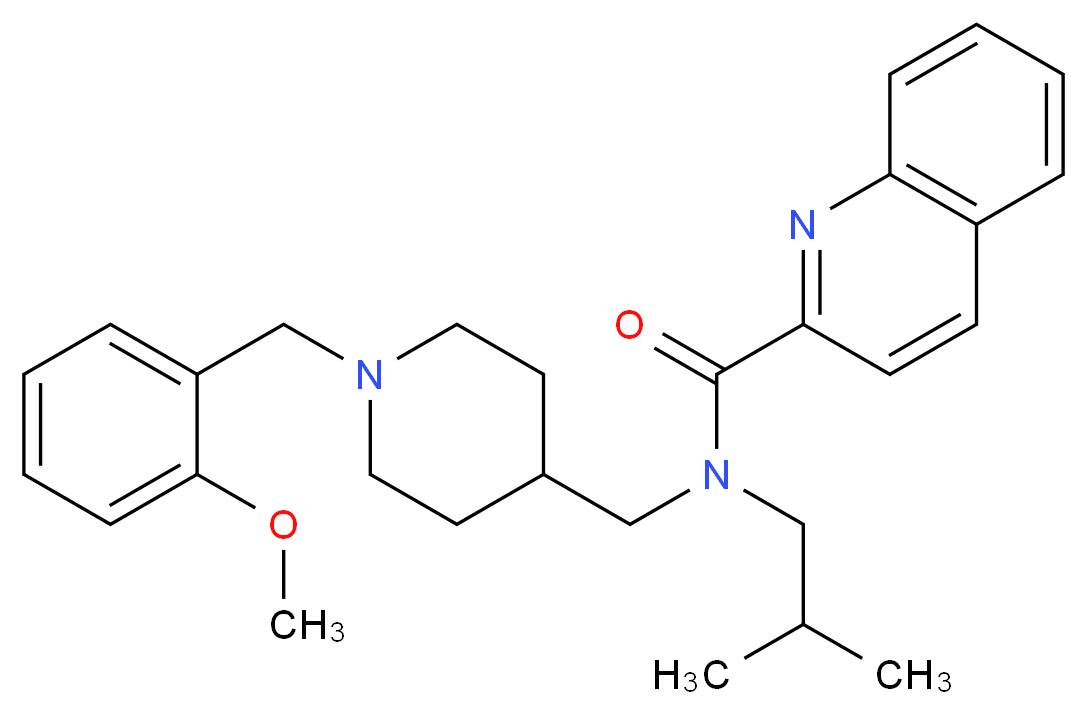 N-isobutyl-N-{[1-(2-methoxybenzyl)-4-piperidinyl]methyl}-2-quinolinecarboxamide_Molecular_structure_CAS_)
