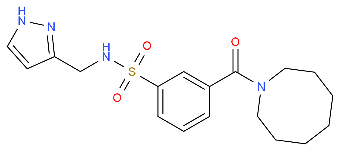 3-(azocan-1-ylcarbonyl)-N-(1H-pyrazol-3-ylmethyl)benzenesulfonamide_Molecular_structure_CAS_)