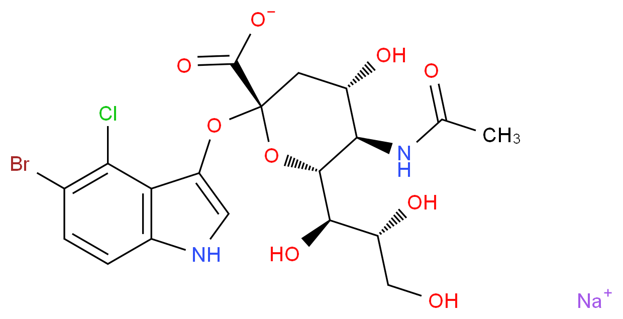 5-Bromo-4-chloro-3-indolyl-α-D-N-acetylneuraminic Acid, Sodium Salt_Molecular_structure_CAS_160369-85-7)