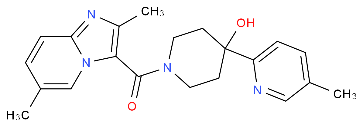 1-[(2,6-dimethylimidazo[1,2-a]pyridin-3-yl)carbonyl]-4-(5-methylpyridin-2-yl)piperidin-4-ol_Molecular_structure_CAS_)