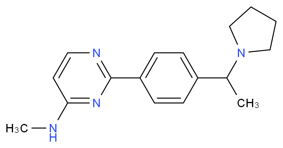 N-methyl-2-[4-(1-pyrrolidin-1-ylethyl)phenyl]pyrimidin-4-amine_Molecular_structure_CAS_)
