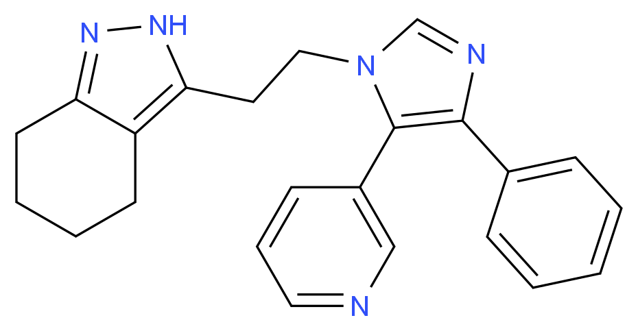 3-[2-(4-phenyl-5-pyridin-3-yl-1H-imidazol-1-yl)ethyl]-4,5,6,7-tetrahydro-2H-indazole_Molecular_structure_CAS_)
