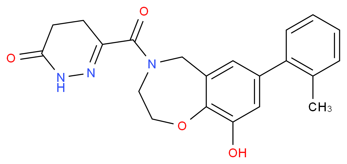 6-{[9-hydroxy-7-(2-methylphenyl)-2,3-dihydro-1,4-benzoxazepin-4(5H)-yl]carbonyl}-4,5-dihydropyridazin-3(2H)-one_Molecular_structure_CAS_)