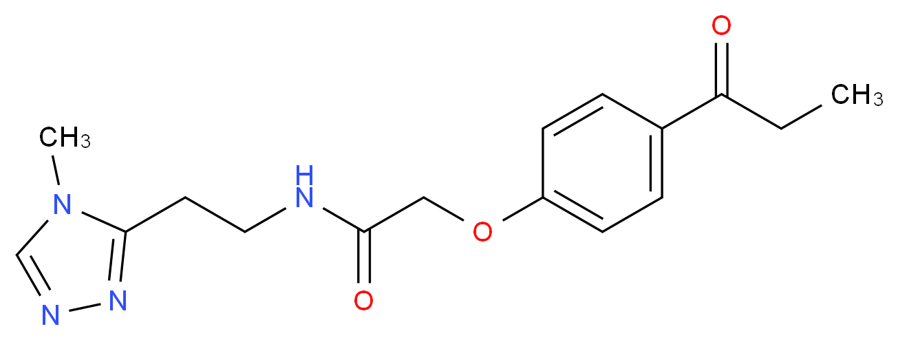 N-[2-(4-methyl-4H-1,2,4-triazol-3-yl)ethyl]-2-(4-propionylphenoxy)acetamide_Molecular_structure_CAS_)