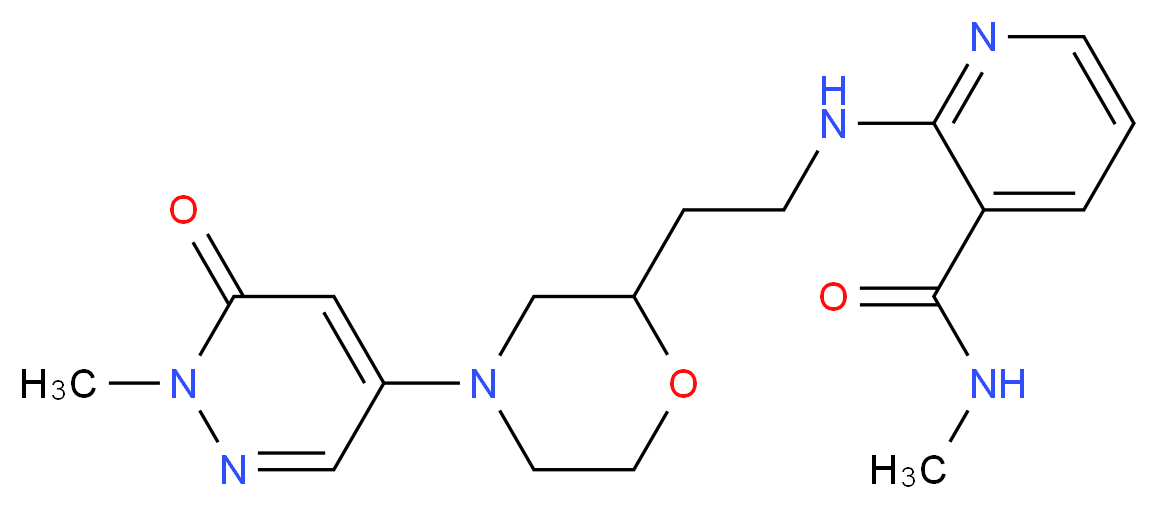 N-methyl-2-({2-[4-(1-methyl-6-oxo-1,6-dihydro-4-pyridazinyl)-2-morpholinyl]ethyl}amino)nicotinamide_Molecular_structure_CAS_)