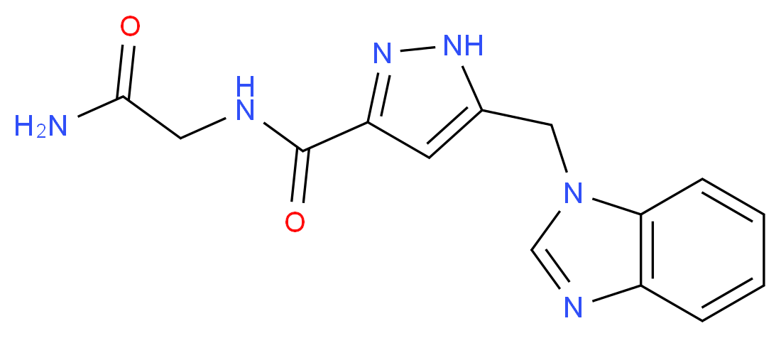 N-(2-amino-2-oxoethyl)-5-(1H-benzimidazol-1-ylmethyl)-1H-pyrazole-3-carboxamide_Molecular_structure_CAS_)