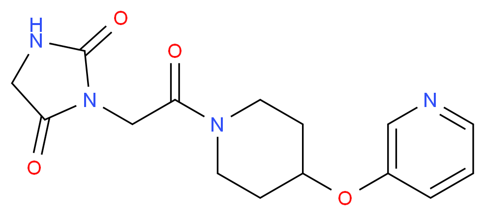 3-{2-oxo-2-[4-(pyridin-3-yloxy)piperidin-1-yl]ethyl}imidazolidine-2,4-dione_Molecular_structure_CAS_)