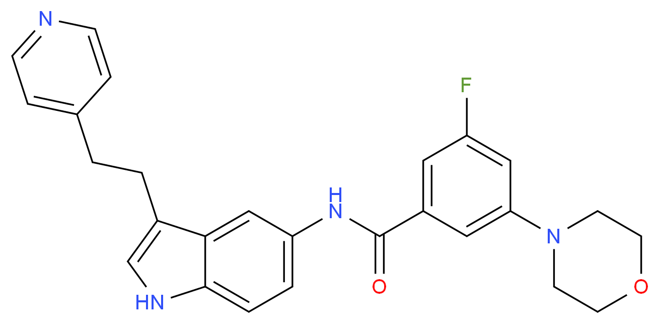 3-FLUORO-5-MORPHOLIN-4-YL-N-[3-(2-PYRIDIN-4-YLETHYL)-1H-INDOL-5-YL]BENZAMIDE_Molecular_structure_CAS_)