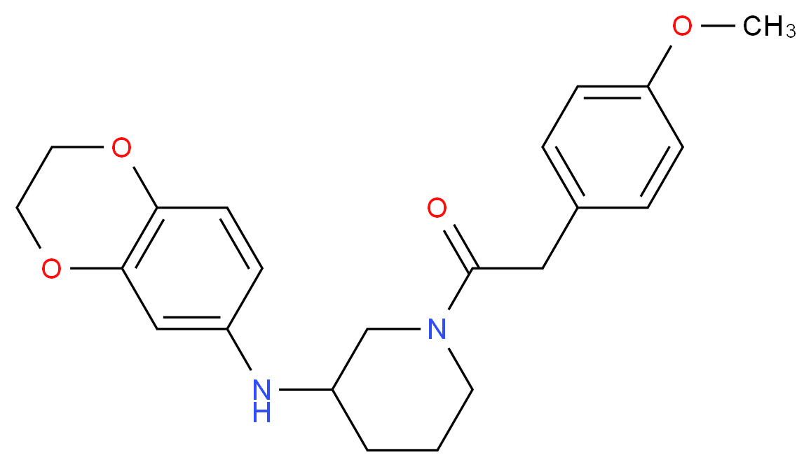 N-(2,3-dihydro-1,4-benzodioxin-6-yl)-1-[(4-methoxyphenyl)acetyl]-3-piperidinamine_Molecular_structure_CAS_)