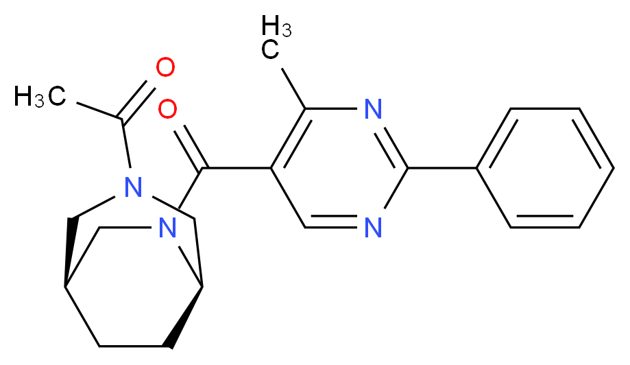 (1S*,5R*)-3-acetyl-6-[(4-methyl-2-phenyl-5-pyrimidinyl)carbonyl]-3,6-diazabicyclo[3.2.2]nonane_Molecular_structure_CAS_)