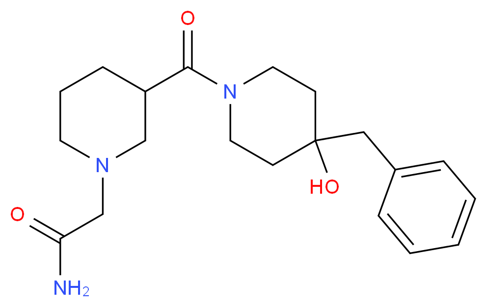 2-{3-[(4-benzyl-4-hydroxy-1-piperidinyl)carbonyl]-1-piperidinyl}acetamide_Molecular_structure_CAS_)