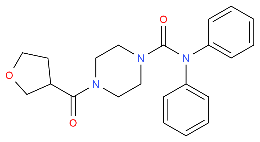 N,N-diphenyl-4-(tetrahydrofuran-3-ylcarbonyl)piperazine-1-carboxamide_Molecular_structure_CAS_)
