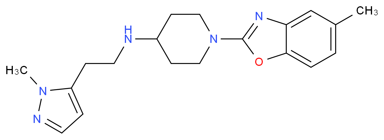 1-(5-methyl-1,3-benzoxazol-2-yl)-N-[2-(1-methyl-1H-pyrazol-5-yl)ethyl]piperidin-4-amine_Molecular_structure_CAS_)