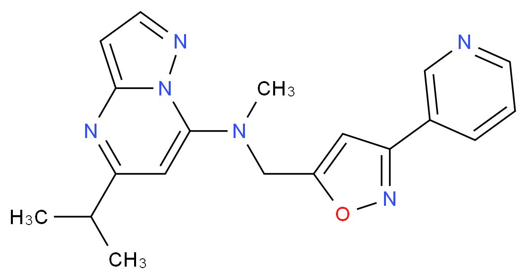 5-isopropyl-N-methyl-N-{[3-(3-pyridinyl)-5-isoxazolyl]methyl}pyrazolo[1,5-a]pyrimidin-7-amine_Molecular_structure_CAS_)