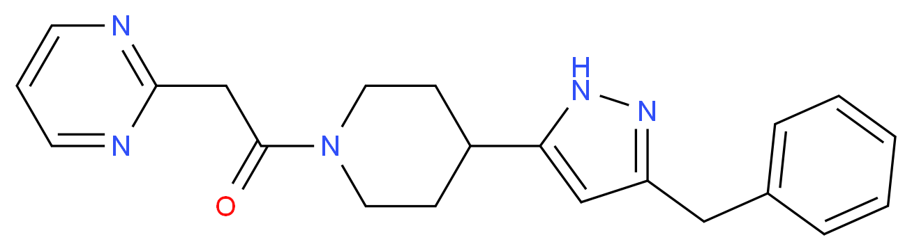 2-{2-[4-(3-benzyl-1H-pyrazol-5-yl)piperidin-1-yl]-2-oxoethyl}pyrimidine_Molecular_structure_CAS_)