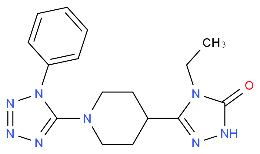 4-ethyl-5-[1-(1-phenyl-1H-tetrazol-5-yl)piperidin-4-yl]-2,4-dihydro-3H-1,2,4-triazol-3-one_Molecular_structure_CAS_)