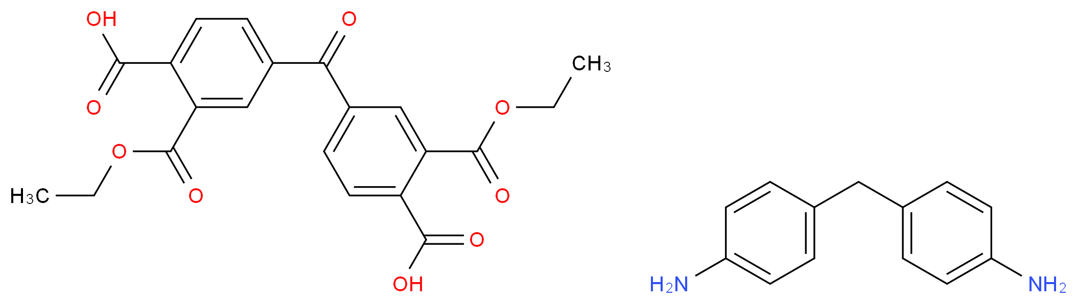 4,4′-Carbonylbis[2-(ethoxycarbonyl)benzoic acid], 4,4′-methylenedianiline salt 1:1_Molecular_structure_CAS_65701-06-6)