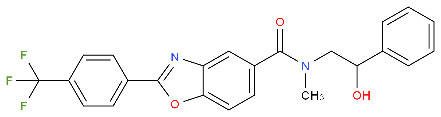N-(2-hydroxy-2-phenylethyl)-N-methyl-2-[4-(trifluoromethyl)phenyl]-1,3-benzoxazole-5-carboxamide_Molecular_structure_CAS_)
