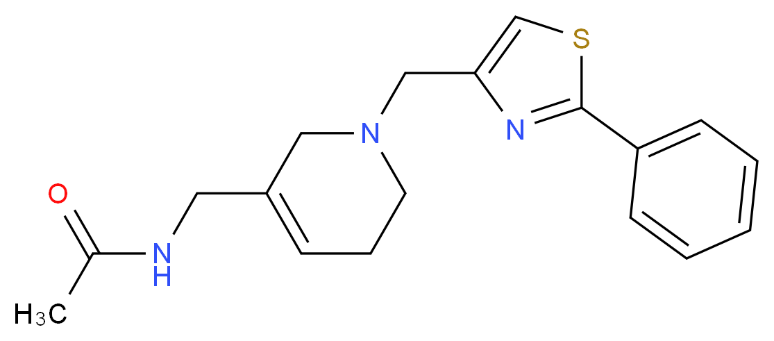 N-({1-[(2-phenyl-1,3-thiazol-4-yl)methyl]-1,2,5,6-tetrahydropyridin-3-yl}methyl)acetamide_Molecular_structure_CAS_)