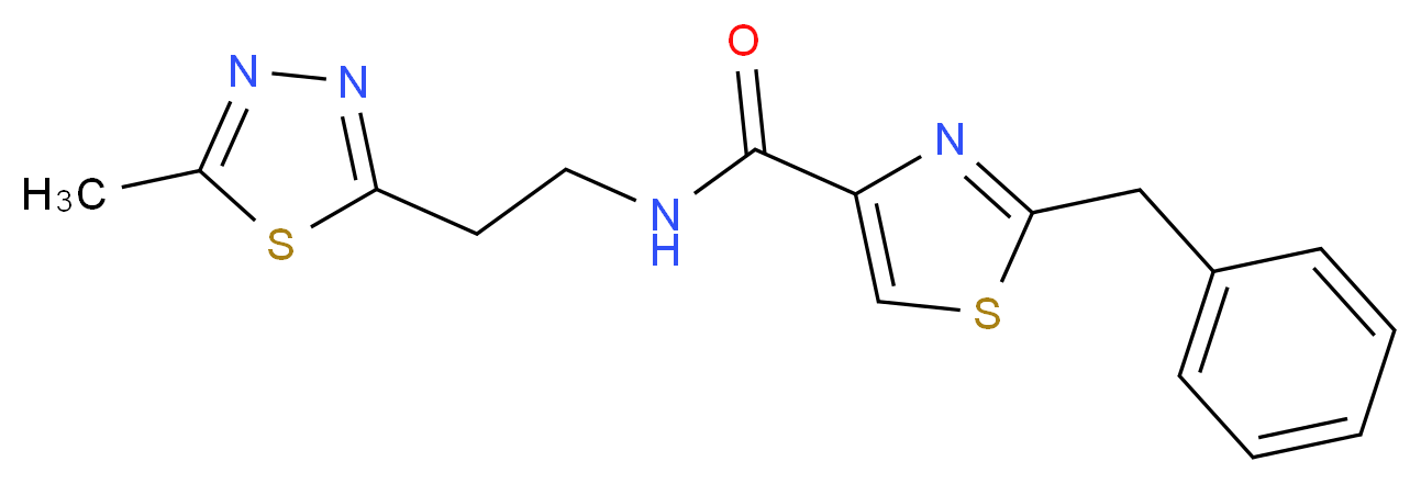 2-benzyl-N-[2-(5-methyl-1,3,4-thiadiazol-2-yl)ethyl]-1,3-thiazole-4-carboxamide_Molecular_structure_CAS_)