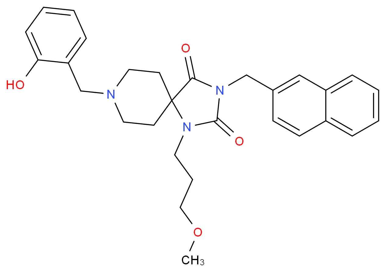 8-(2-hydroxybenzyl)-1-(3-methoxypropyl)-3-(2-naphthylmethyl)-1,3,8-triazaspiro[4.5]decane-2,4-dione_Molecular_structure_CAS_)