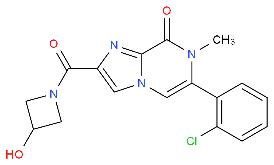6-(2-chlorophenyl)-2-[(3-hydroxyazetidin-1-yl)carbonyl]-7-methylimidazo[1,2-a]pyrazin-8(7H)-one_Molecular_structure_CAS_)