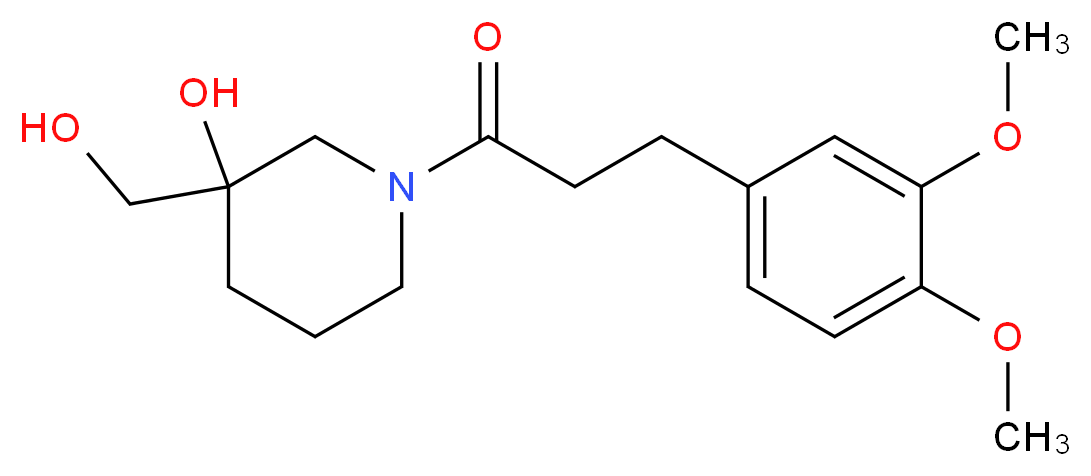 1-[3-(3,4-dimethoxyphenyl)propanoyl]-3-(hydroxymethyl)-3-piperidinol_Molecular_structure_CAS_)