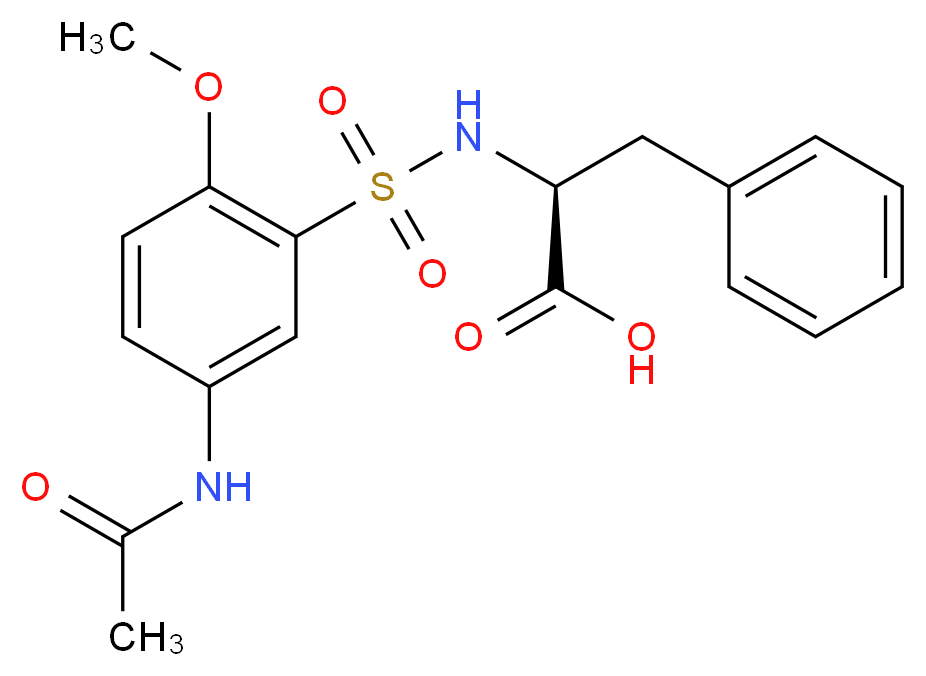 (2S)-2-({[5-(acetylamino)-2-methoxyphenyl]sulfonyl}amino)-3-phenylpropanoic acid_Molecular_structure_CAS_)