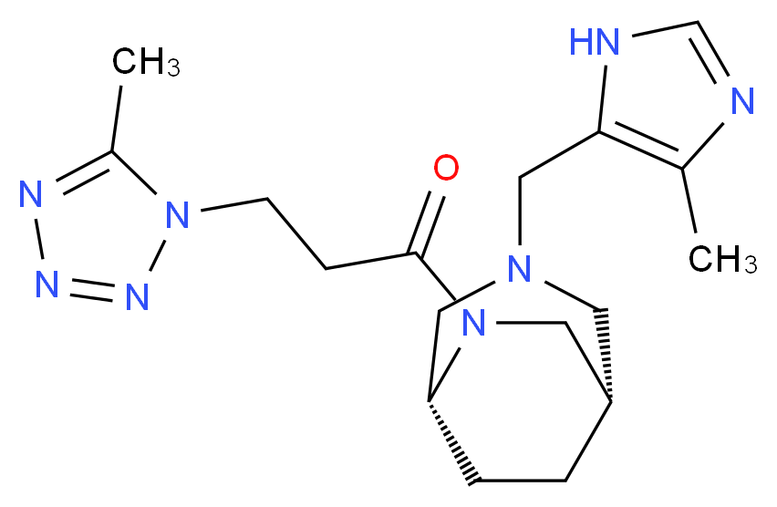 (1S*,5R*)-3-[(4-methyl-1H-imidazol-5-yl)methyl]-6-[3-(5-methyl-1H-tetrazol-1-yl)propanoyl]-3,6-diazabicyclo[3.2.2]nonane_Molecular_structure_CAS_)