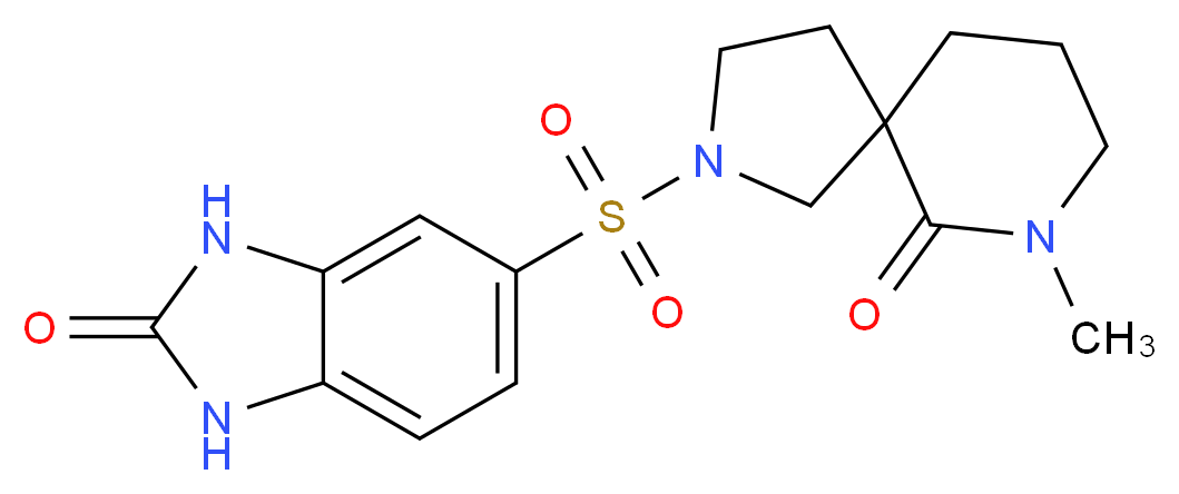 7-methyl-2-[(2-oxo-2,3-dihydro-1H-benzimidazol-5-yl)sulfonyl]-2,7-diazaspiro[4.5]decan-6-one_Molecular_structure_CAS_)