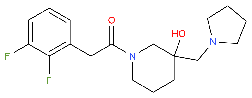 1-[(2,3-difluorophenyl)acetyl]-3-(pyrrolidin-1-ylmethyl)piperidin-3-ol_Molecular_structure_CAS_)