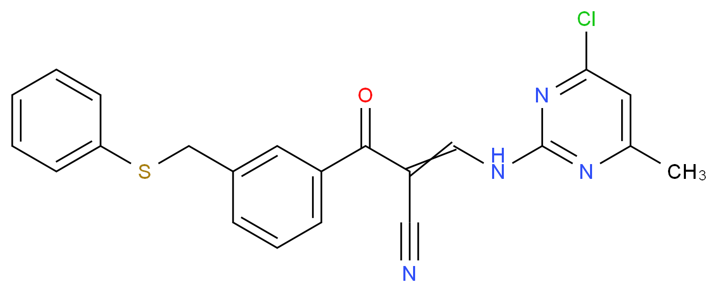 3-[(4-chloro-6-methylpyrimidin-2-yl)amino]-2-{3-[(phenylthio)methyl]benzoyl}acrylonitrile_Molecular_structure_CAS_)