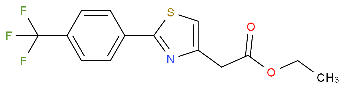 Ethyl 2-{2-[4-(trifluoromethyl)phenyl]-1,3-thiazol-4-yl}acetate_Molecular_structure_CAS_680215-92-3)