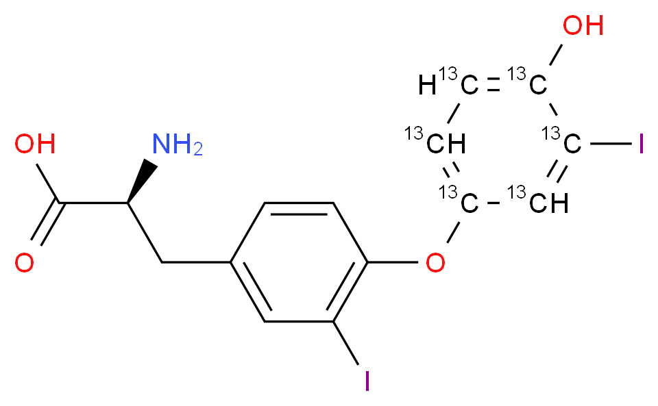 3, 3′-Diiodo-L-thyronine-(phenoxy-13C6) (T2)_Molecular_structure_CAS_1217459-13-6)