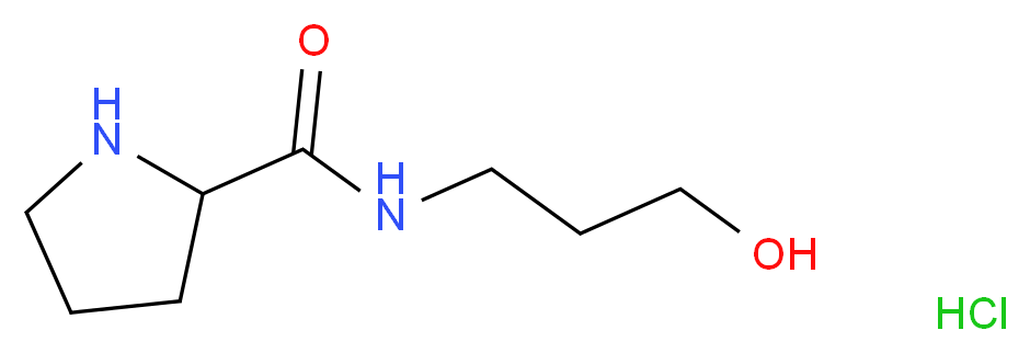 N-(3-Hydroxypropyl)-2-pyrrolidinecarboxamide hydrochloride_Molecular_structure_CAS_)