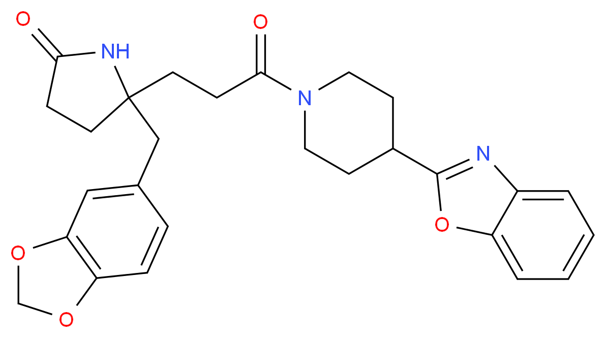 5-(1,3-benzodioxol-5-ylmethyl)-5-{3-[4-(1,3-benzoxazol-2-yl)-1-piperidinyl]-3-oxopropyl}-2-pyrrolidinone_Molecular_structure_CAS_)