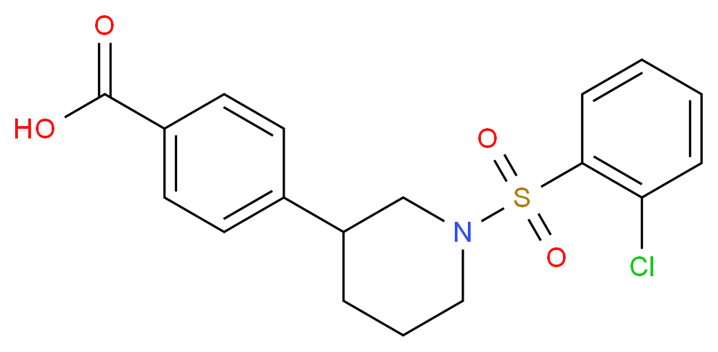 4-{1-[(2-chlorophenyl)sulfonyl]piperidin-3-yl}benzoic acid_Molecular_structure_CAS_)