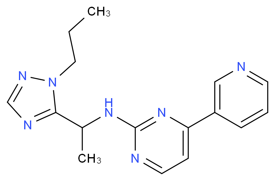 N-[1-(1-propyl-1H-1,2,4-triazol-5-yl)ethyl]-4-(3-pyridinyl)-2-pyrimidinamine_Molecular_structure_CAS_)