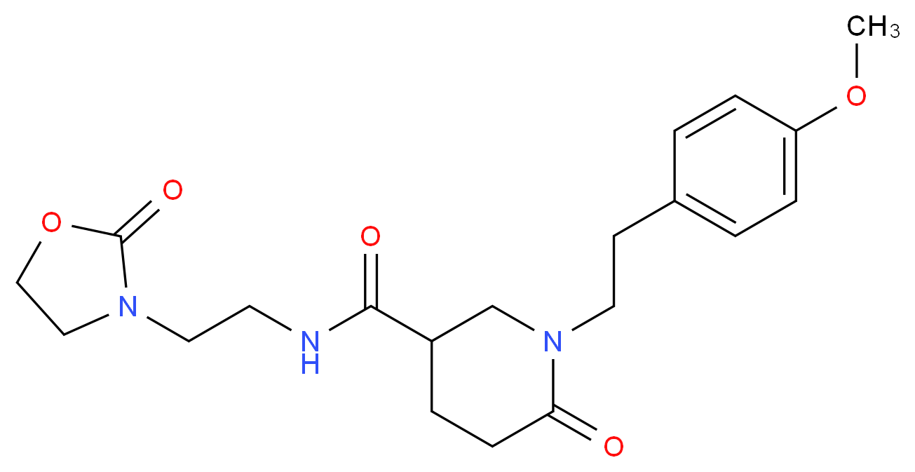 1-[2-(4-methoxyphenyl)ethyl]-6-oxo-N-[2-(2-oxo-1,3-oxazolidin-3-yl)ethyl]-3-piperidinecarboxamide_Molecular_structure_CAS_)